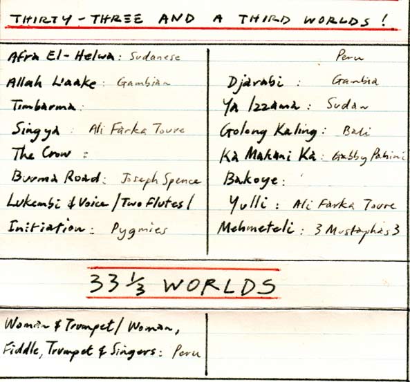 Mick Geyer compilation tape, '33 1/3 Worlds'