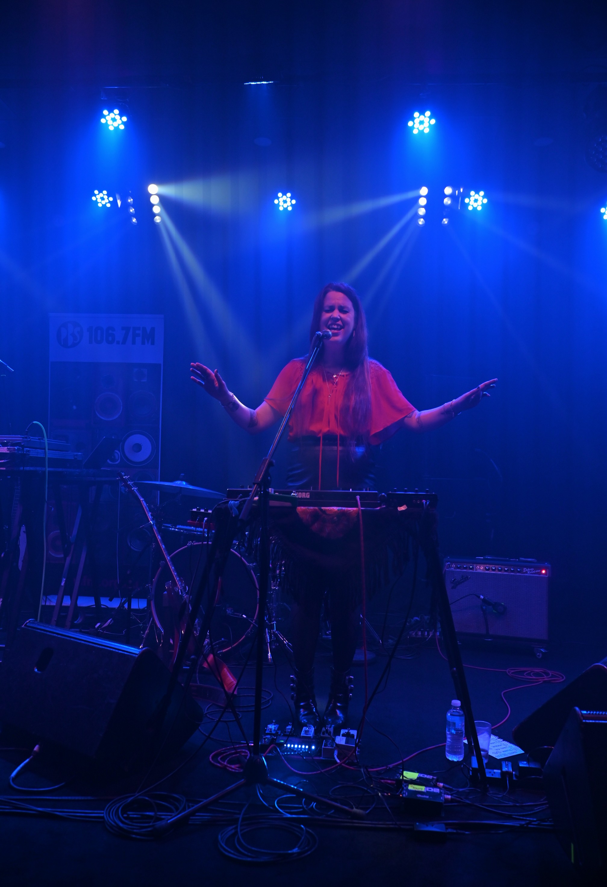 Claire Birchall centre stage at the Northcote Social Club for their 20th anniversary