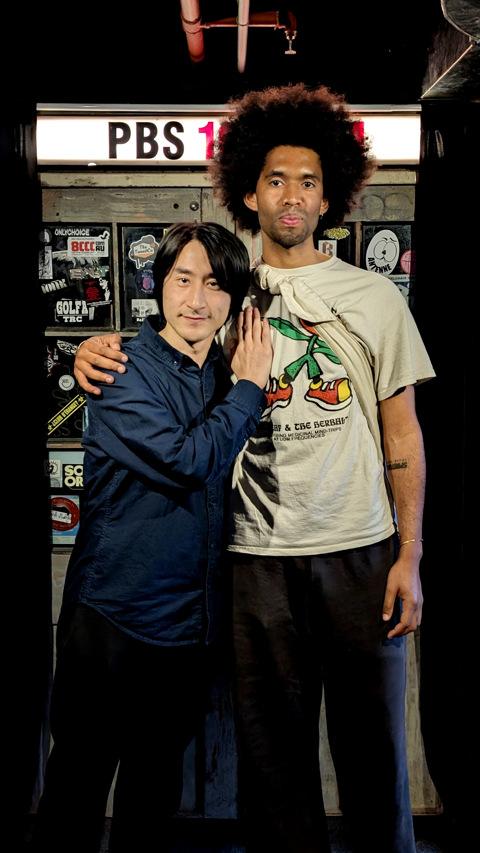 DJs Moopie and Zjoso by the PBS doors