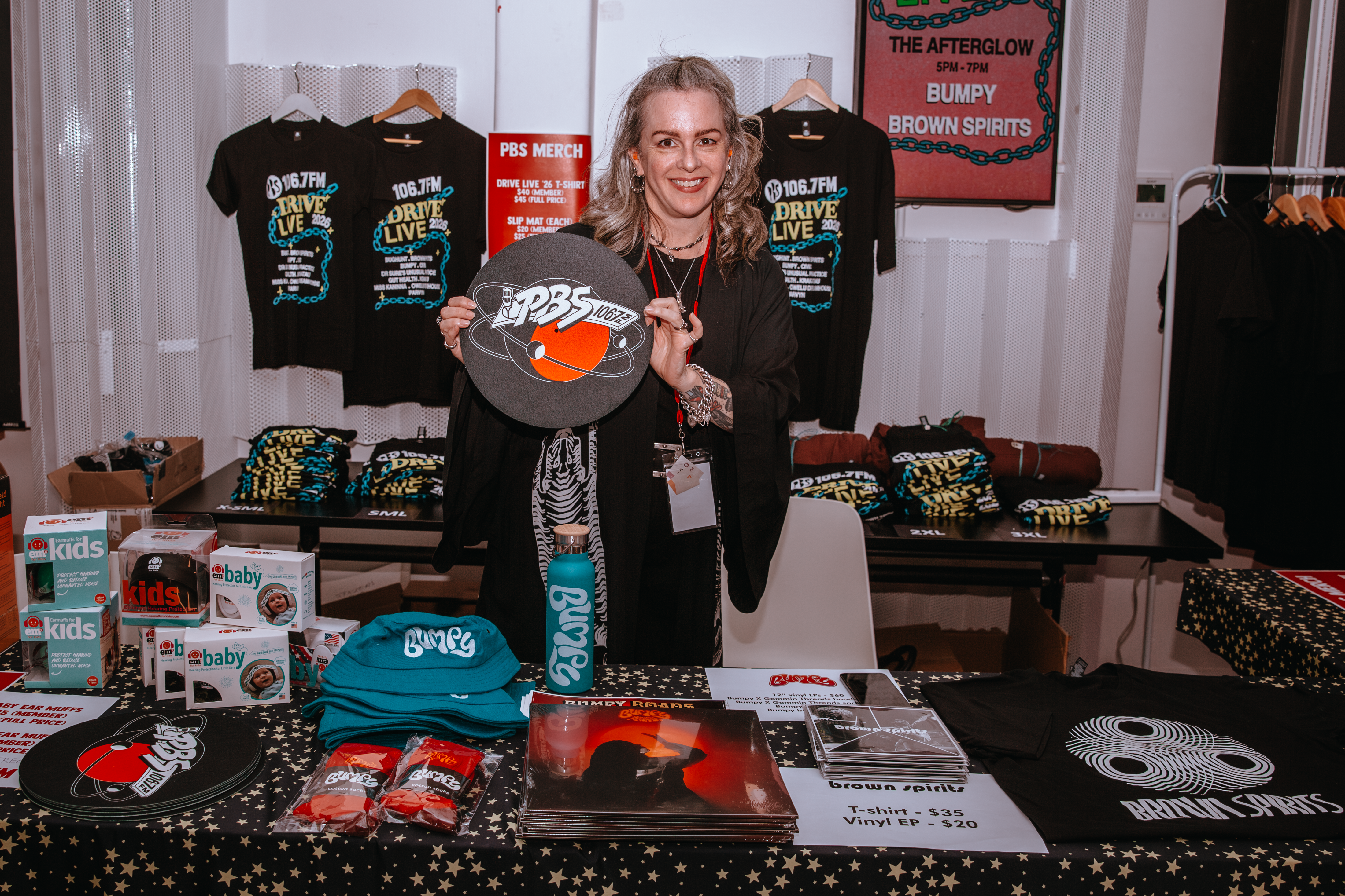 Kristen on the merch desk at Drive Live 2026 photo by Lucas Packett Kristen on the merch desk at Drive Live 2026 photo by Lucas Packett
