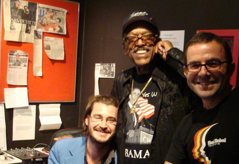Syl Johnson with Richie 1250 and the late Pierre Baroni in the PBS studios
