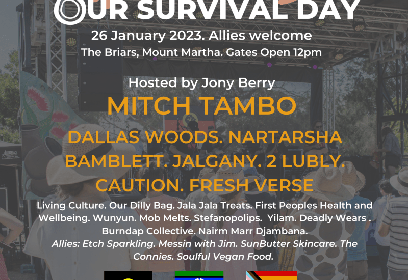 Our Survival Day event poster.